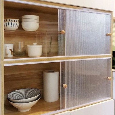 定制亚克力柜门推拉书柜玻璃门板加装小柜子书架免打孔防尘遮挡板