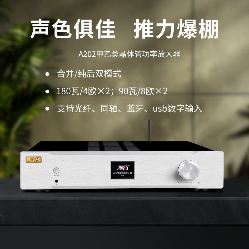 派扬合并式音频功率放大器 纯后级发烧功放带解码