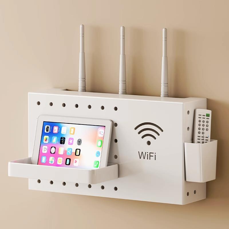 wifi路由器猫收纳盒电视机顶盒置物架免打孔墙上壁挂式无线光整理