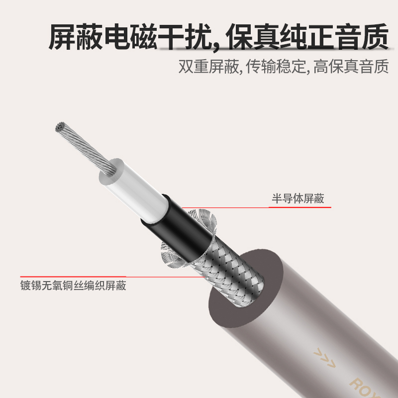 罗科斯通 电吉他连接线降噪线演出乐器音箱电子琴贝斯6.5mm音频线