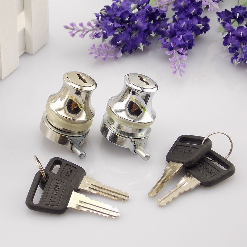 玻璃门锁打孔推拉柜门锁展示文件珠宝柜台玻璃柜锁移门锁橱窗锁