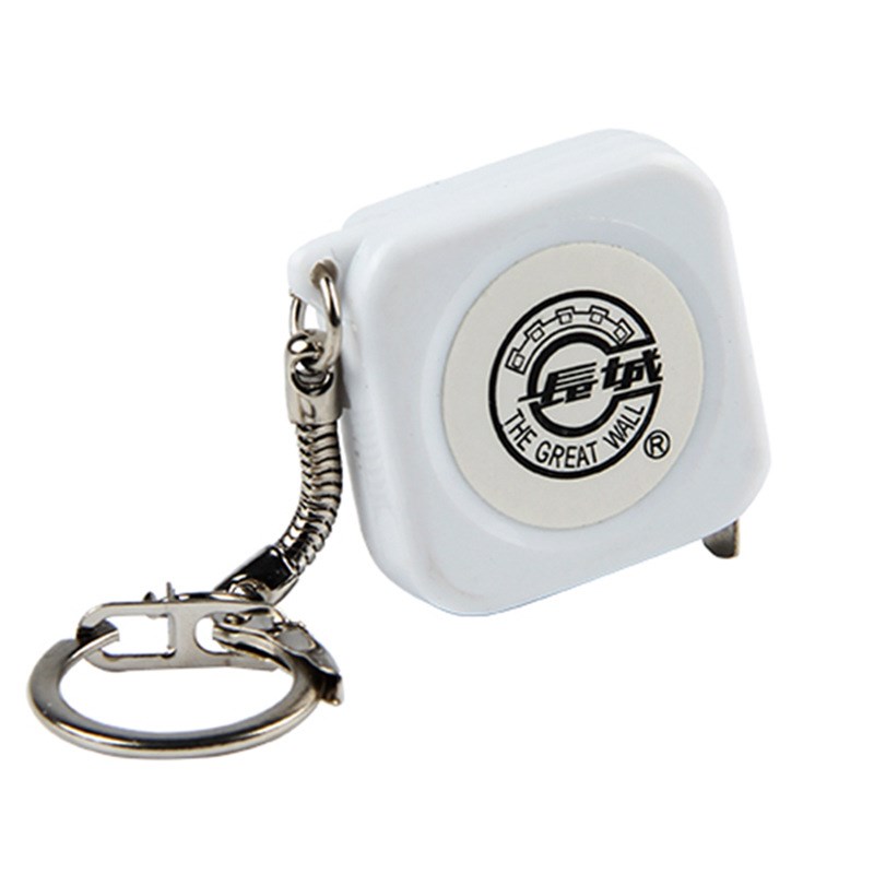 长城精工1米小巧白色方型公制十二生肖钥匙扣礼品卷尺1盒12把卷尺