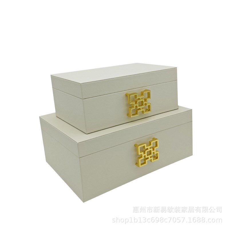 新中式轻奢首饰盒收纳饰品盒摆件样板房卧室衣帽间软装酒店摆设品