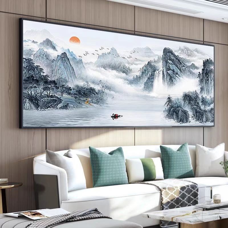 5d富春山居图钻石画年新款客厅满钻山水点贴砖风景十字绣2022