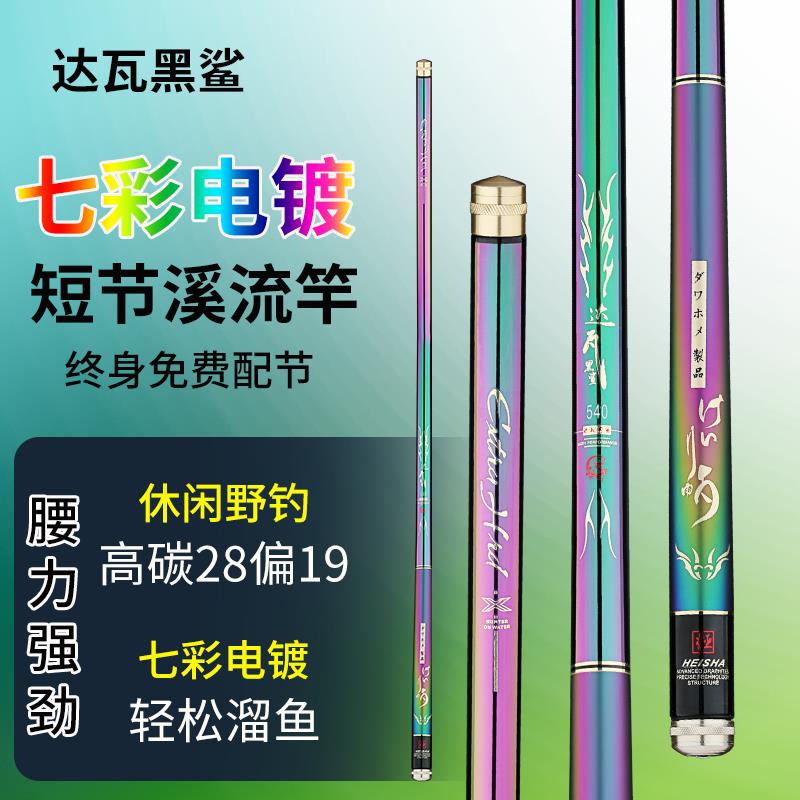 2024年新款鱼竿手竿短节溪流竿超轻超硬28偏19调鲫鱼竿便携钓鱼杆