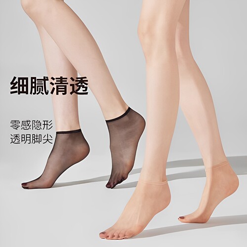 0d水晶透气脚尖透明浅口短袜子