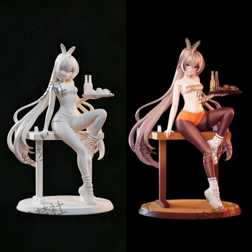 VTuber虚拟主播 七诗无铭 GK白模 涂装成品 3D打印手办模型