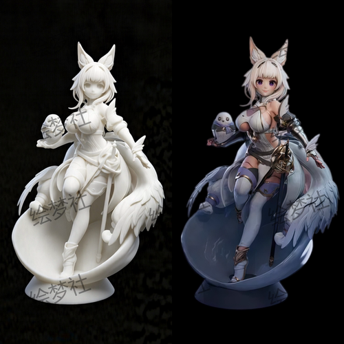 VTuber虚拟主播 圣园响 GK白模 涂装成品 3D打印手办模型