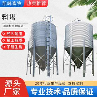 养猪料塔厂家现货自动化喂料养殖设备猪舍饲料储存塔热镀锌料塔