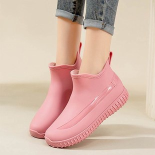 短筒日O系厚底胶鞋 新款 女外穿防水防滑网红水鞋 时尚 耐磨保暖 雨鞋