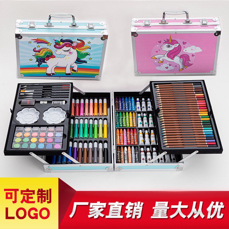 儿童绘画工具画画礼盒女童美术水彩笔全用品