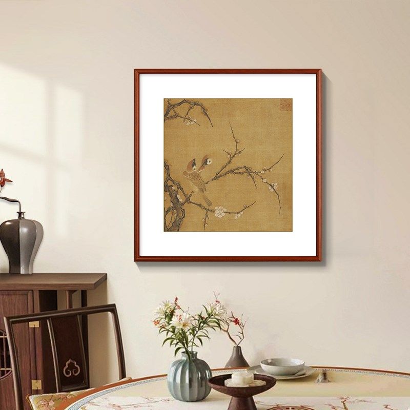 宋代鸟斗方装饰画名家国画客厅沙发背景墙书房茶室玄关挂画,家居饰品,国画,淘宝优惠券,粉丝福利购,淘宝优惠卷