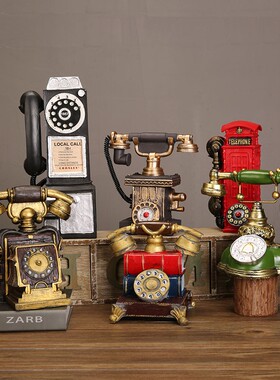 照相电话收音留声老式物件复古怀旧酒柜小道具装饰品