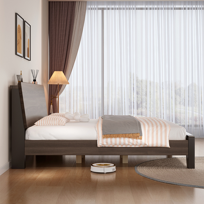 床 双人床现代简约1.8米主卧实木大床1.5米出租房经济型单人床架