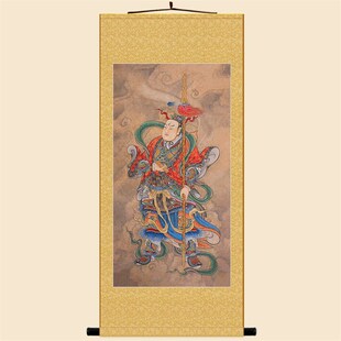 马元帅马灵官 华光大帝神像画水陆画 复古装饰画绢布卷轴挂画定制