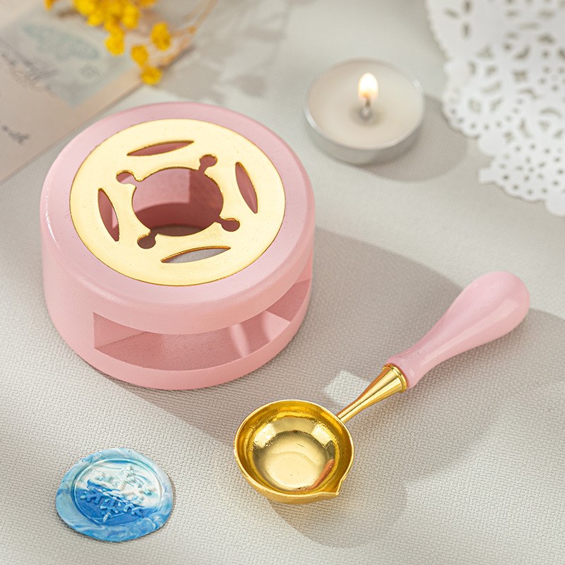 新款火漆熔蜡粒炉装工厂实木欧式复古火漆印章熔炉全