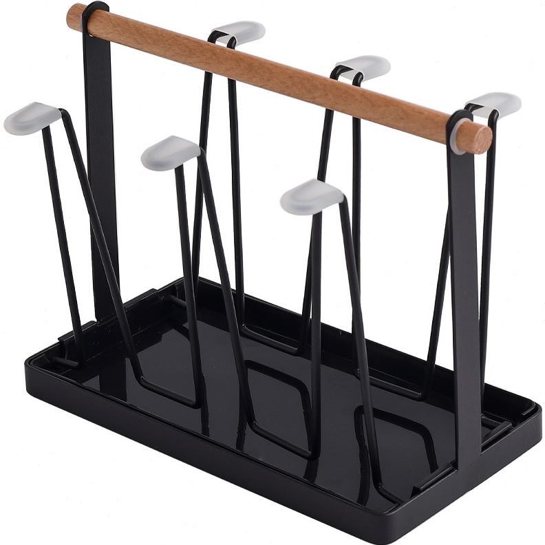 铁艺沥水杯架家用 手提水杯架一体式托盘杯子架北欧 厨房杯具收纳