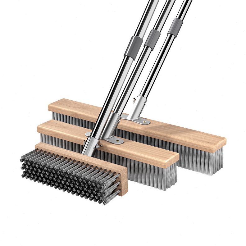 甄选不锈钢钢丝刷地板刷子青苔清除工具刷地铁刷子长柄清洁刷钢刷