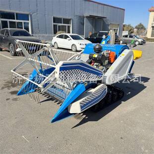 小型家用收割机马力水稻小麦收割脱粒自走式全履带联合收割机
