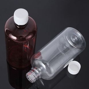 带盖密封瓶小口刻度空瓶水样分装 500毫升塑料瓶 样品瓶水剂小药瓶