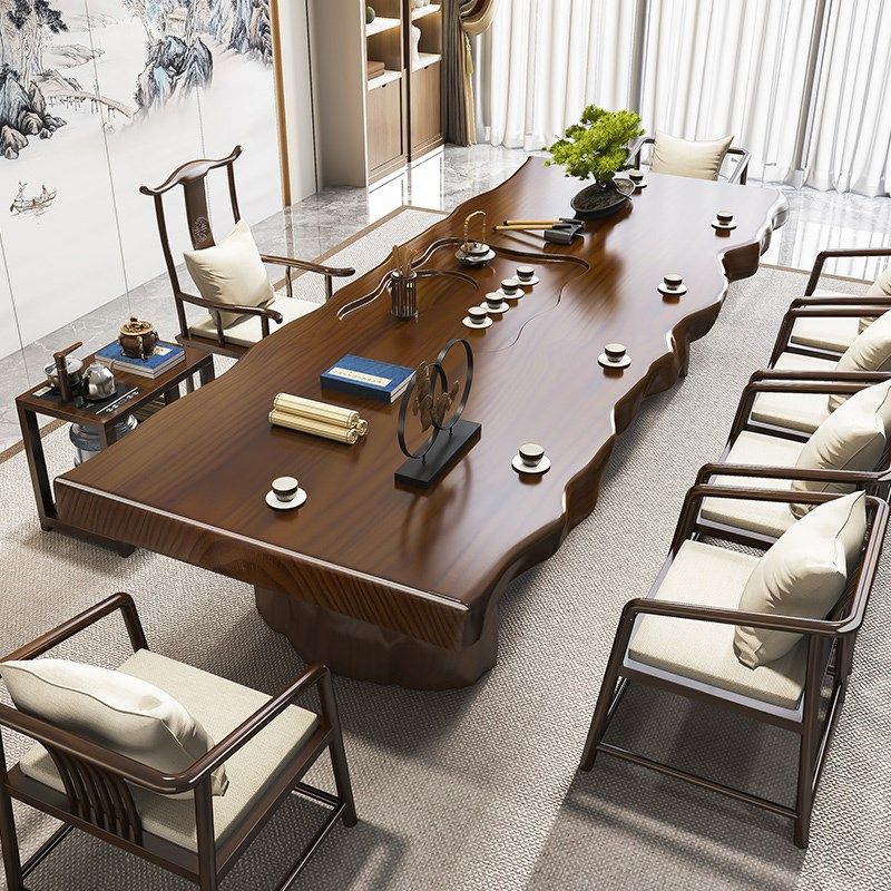 大板茶桌新家用客厅茶台茶盘一体办公室实木喝茶桌椅,住宅家具,家用茶台/茶桌,淘宝优惠券,粉丝福利购,淘宝优惠卷