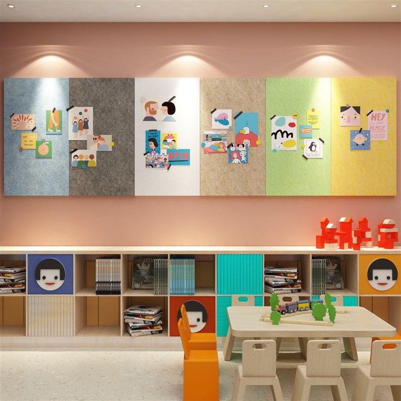 幼儿园毛毡墙贴软木照片作品展示板环创主题文化背景墙面环境布置