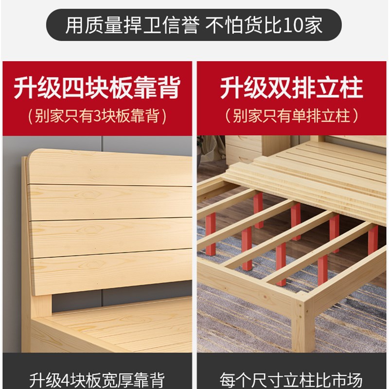 实木床1米1.1米1.2米1.米1.米米1.米1.7米1.8米床