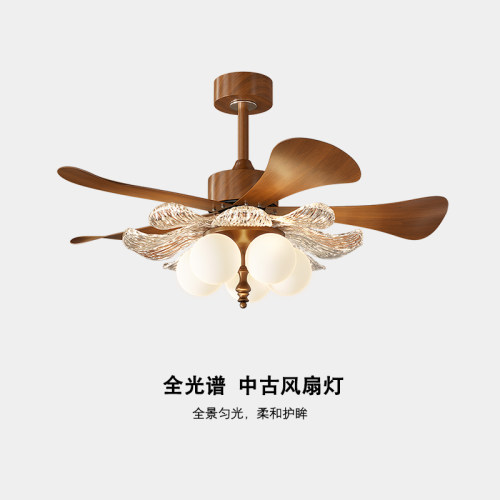 安柯拉中古风餐厅吊扇灯大风力