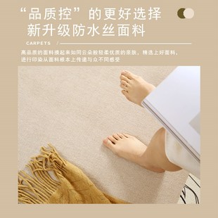 复古免洗可擦防水卧室脚垫 深棕色客厅地毯中古轻奢高级感地垫法式