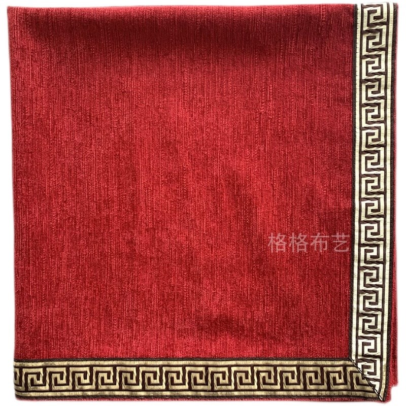 双面红色雪尼尔绒布加厚不起球背景布推牌布塔牌罗布桌游卡牌桌布