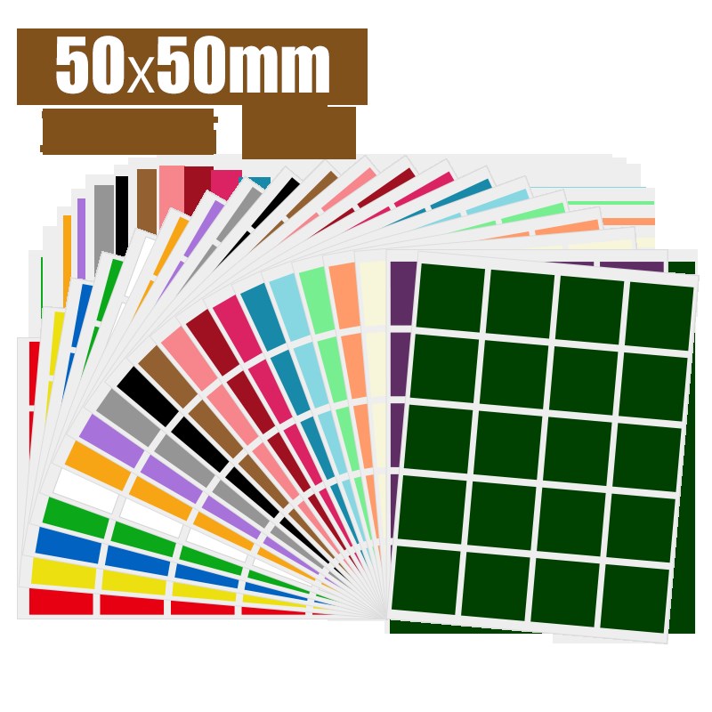 5x5cm正方形切割彩色防水干胶标签打印纸空白大号自粘小贴纸
