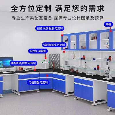 钢木实验室实验台工作台全钢中央台化学实验桌操作台全钢通风橱柜
