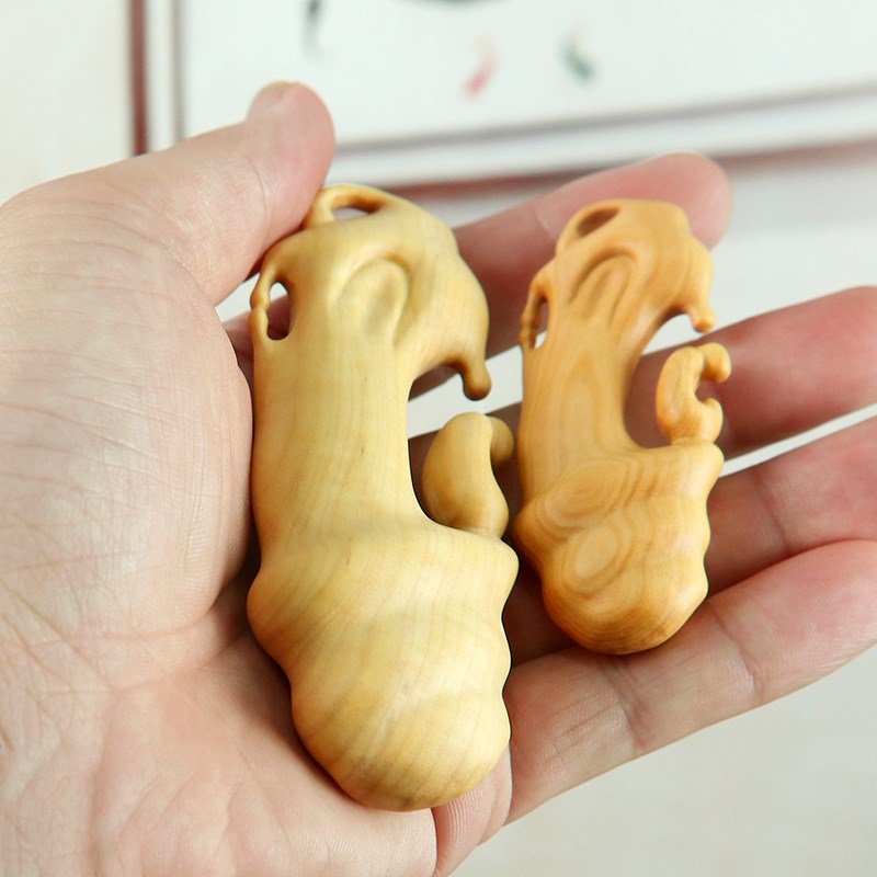 黄杨木雕刻创意实木文玩手把件工艺品挂件无相佛观音达摩男士吊坠