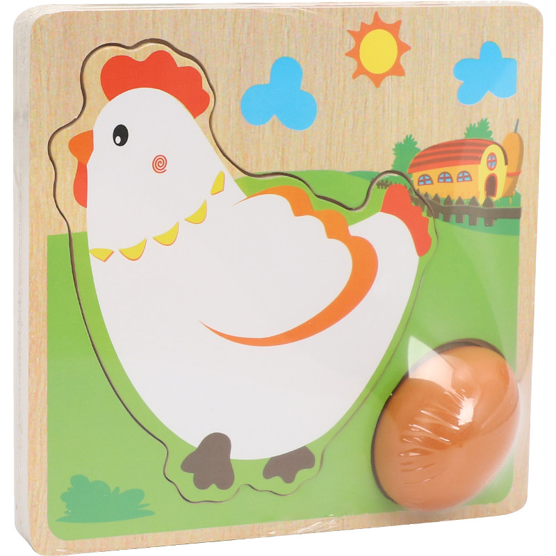 小鸡母鸡成长过程拼板鸡下蛋多层拼图 婴幼儿益智早教木质25