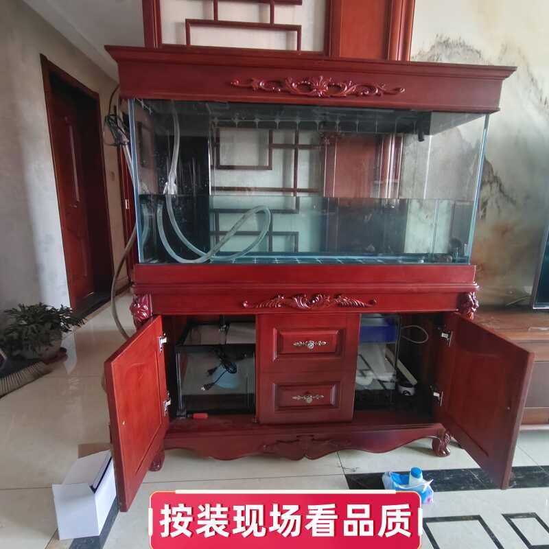 定制实木鱼缸订做生态免换水水族箱中大型精品底过滤玻璃鱼缸柜子