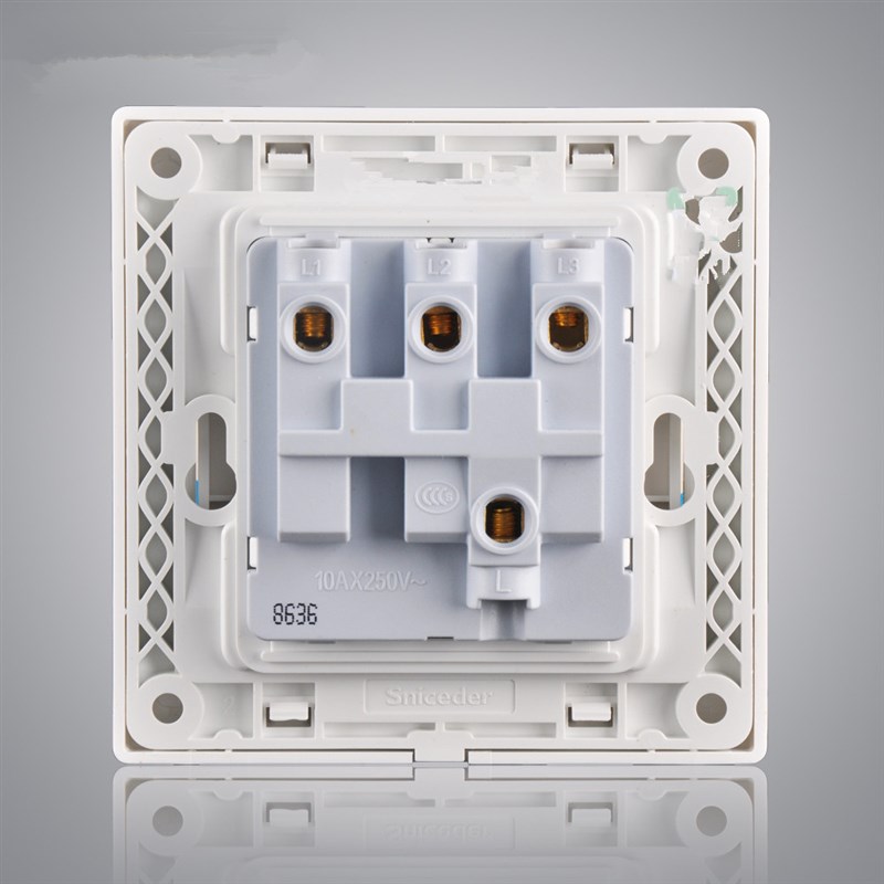 三联门禁开关86型双控门铃开关三位三开常开常闭型出门按钮自复位