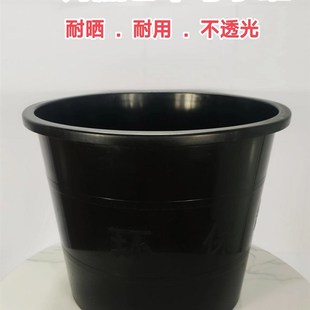 黑色水缸中号35升加厚牛筋料无耳桶诱蜂桶家用盛水桶垃圾桶种树桶