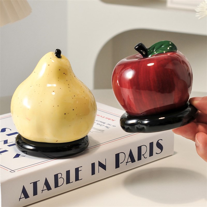 陶瓷鸭梨牙签筒创意客厅茶几牙签盒牙线盒棉签收纳罐家用桌面摆件