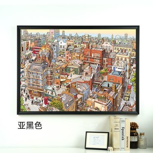 2000片拼圖框架裱框1500塊1000寬邊金屬大相框白U卡紙畫框掛墻定