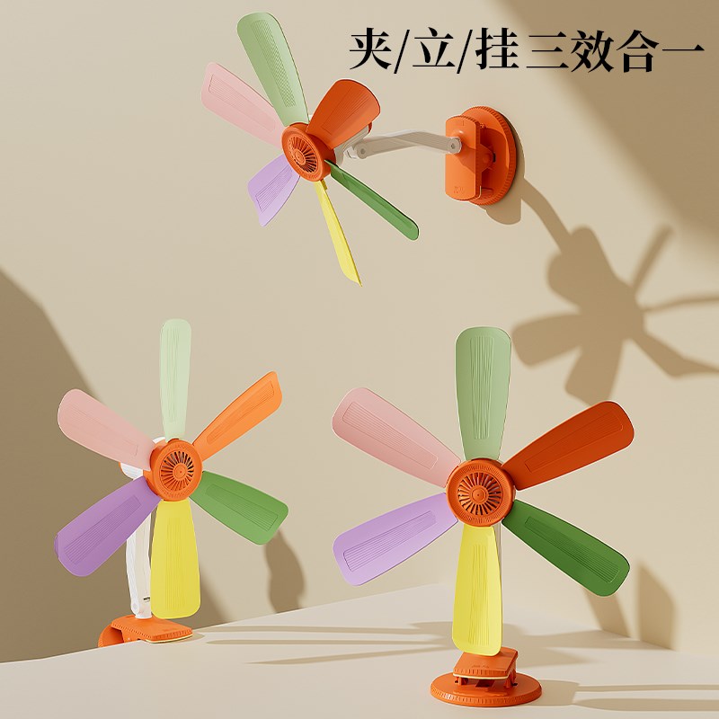 夹扇电风扇大风力静音家用床头宿舍办公室桌面夹式大号可调速风扇