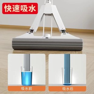 拖把免手洗家用懒人海绵拖把吸水拖把家M用海绵拖地拖把卫生间