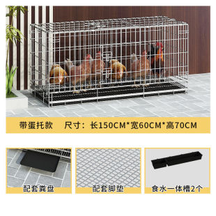 阳台无臭养鸡 鸡笼家用大号特大不锈钢滚蛋养殖场室内户外O折叠式
