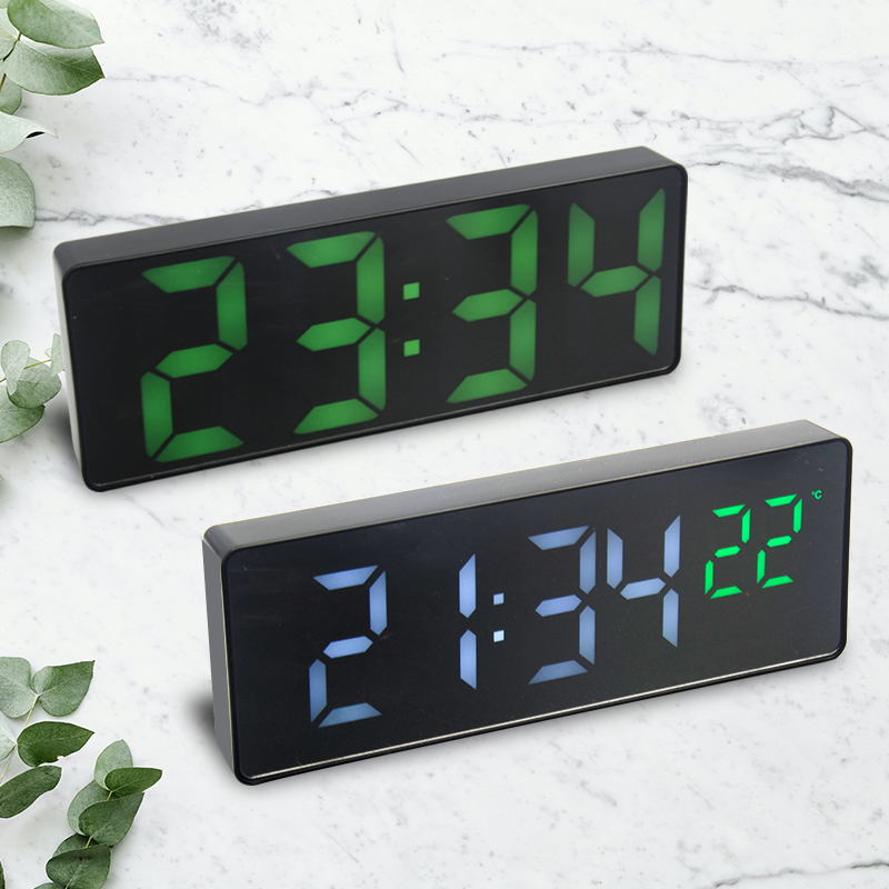 LED温度显示桌面电子钟简约中学生声控夜光静音数字时钟床头闹钟