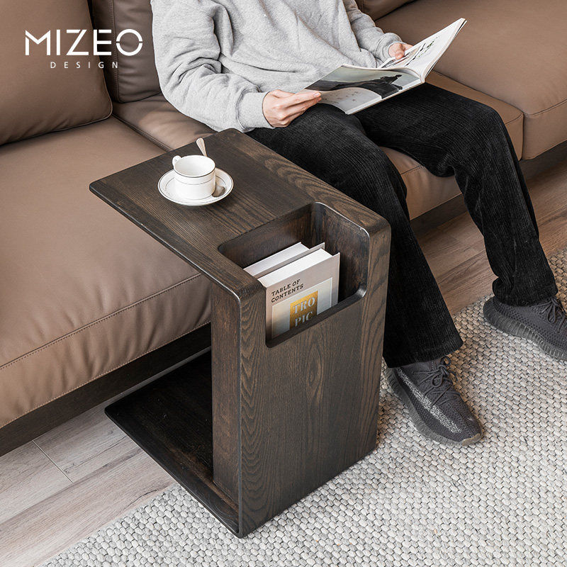 MIZEO 米卓/极简白蜡木角几 可移动茶几沙发边柜角几 简约小方桌