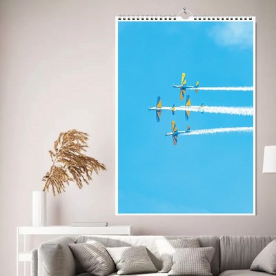 2025挂历航空航天天空无极限挂圈大格子精品家用挂墙翻页日历月历