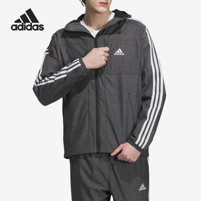 Adidas/阿迪达斯官方正品牛仔风男士运动休闲连帽夹克外套IK7325