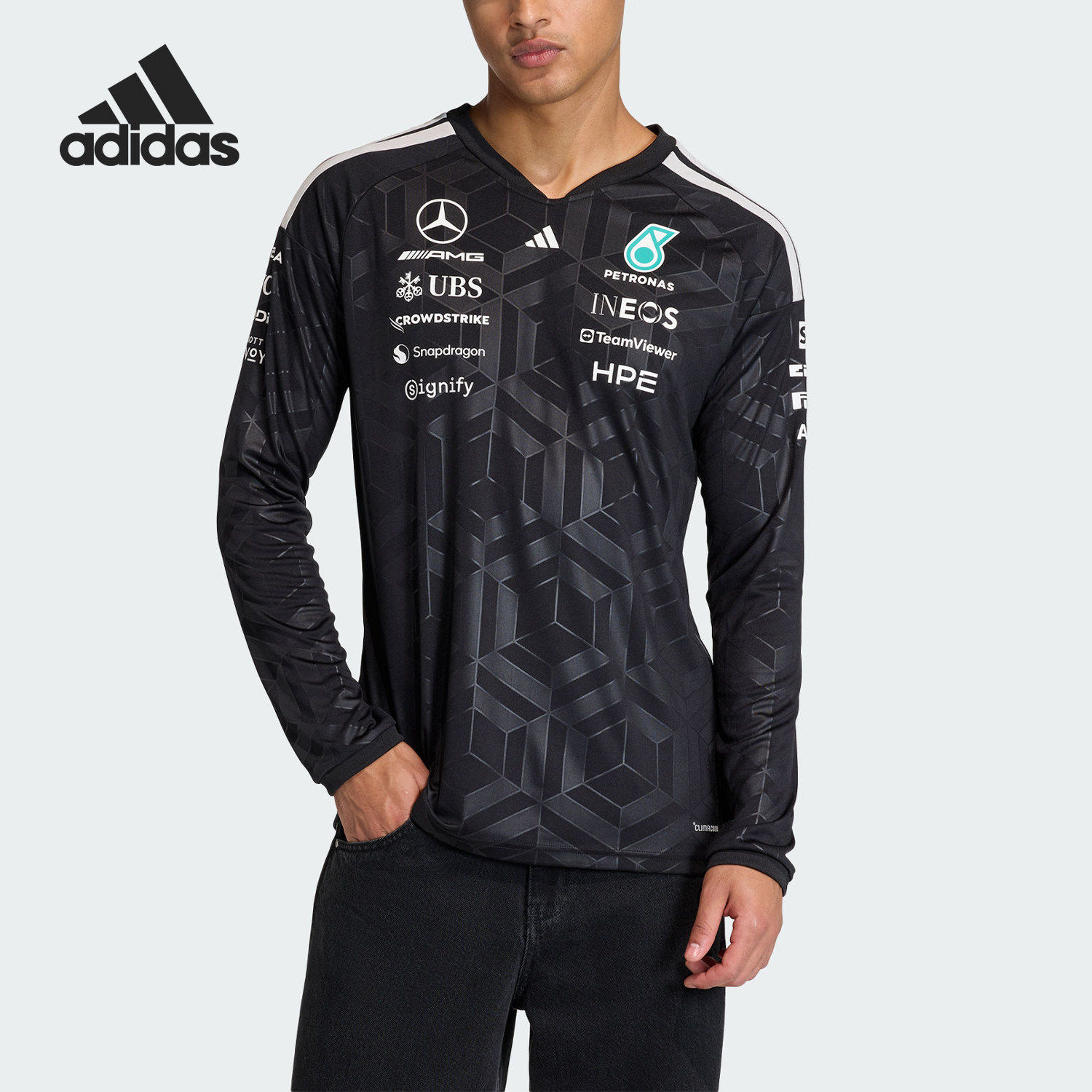 Adidas/阿迪达斯官方正品春秋男士运动修身亲肤训练长袖T恤KF0148