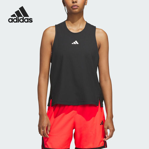 Adidas/阿迪达斯官方正品新款女士运动宽松无袖背心T恤KF9287