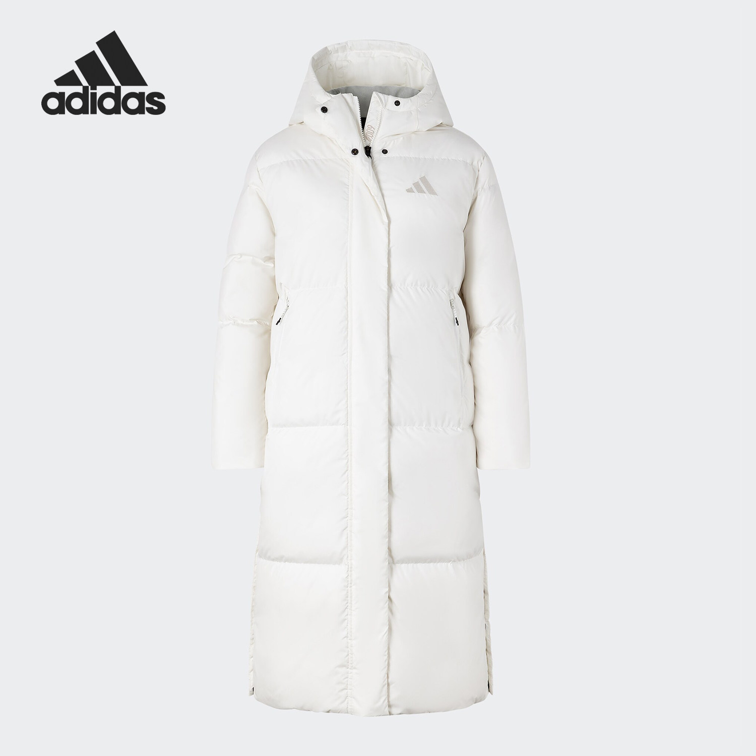 Adidas/阿迪达斯官方正品新款女士简约超轻保暖长款羽绒服JV6196