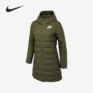 Nike/耐克官方运动连帽女子保暖休闲中长款羽绒服AJ7428-395
